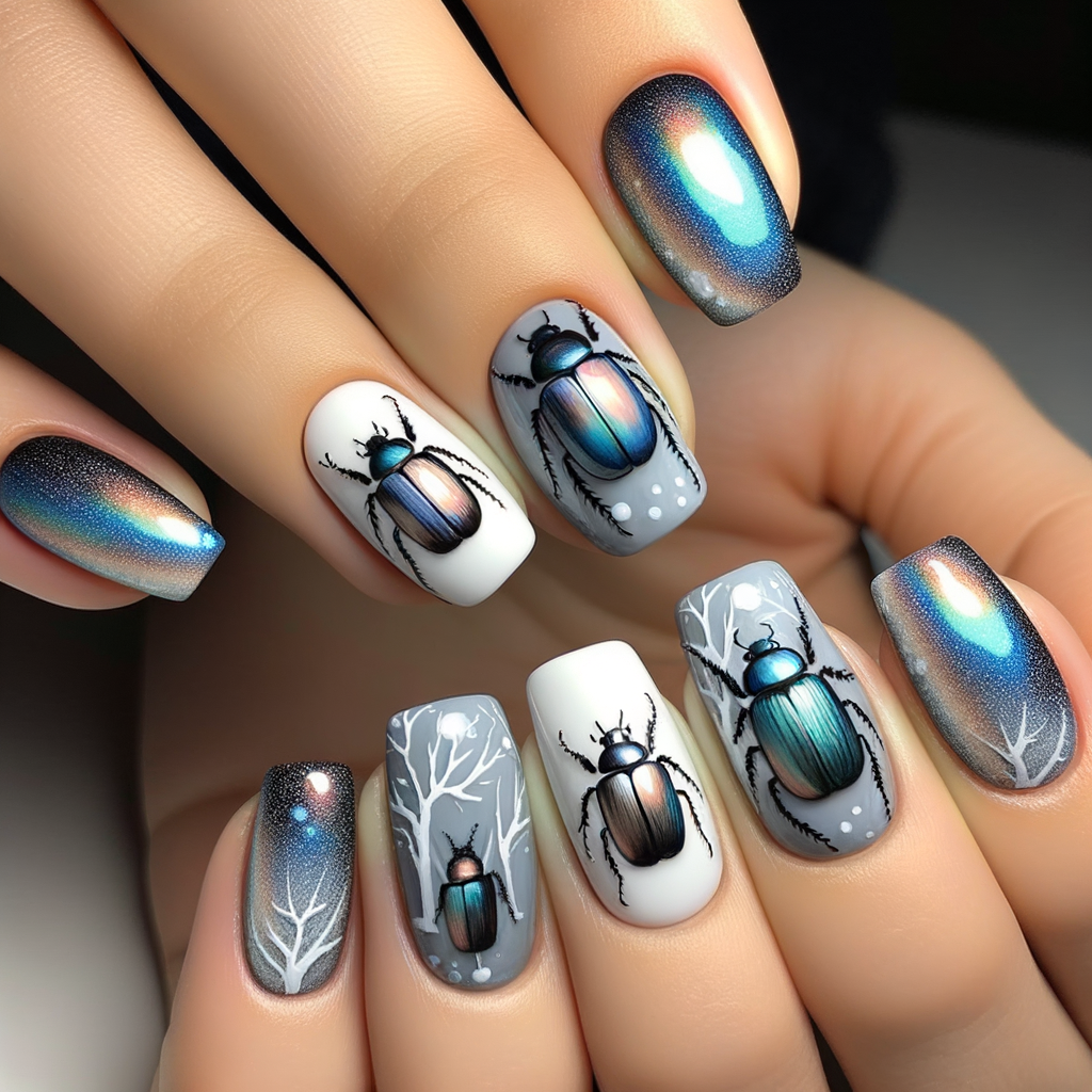 Beetles Winter Gel Nail Polish Nail Design